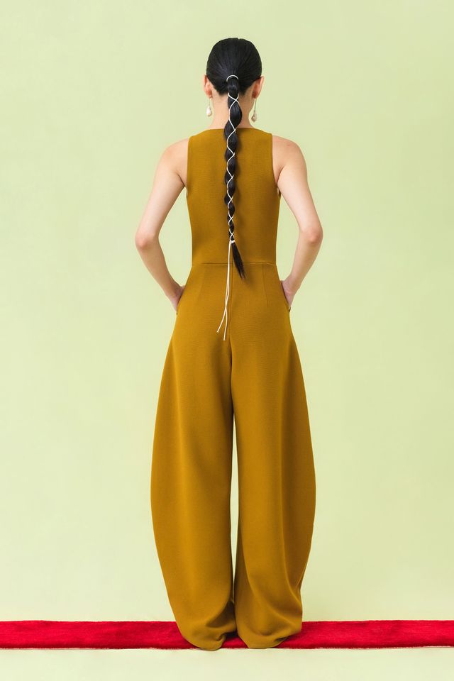 KOMADORI Jumpsuit in Ochre Brown