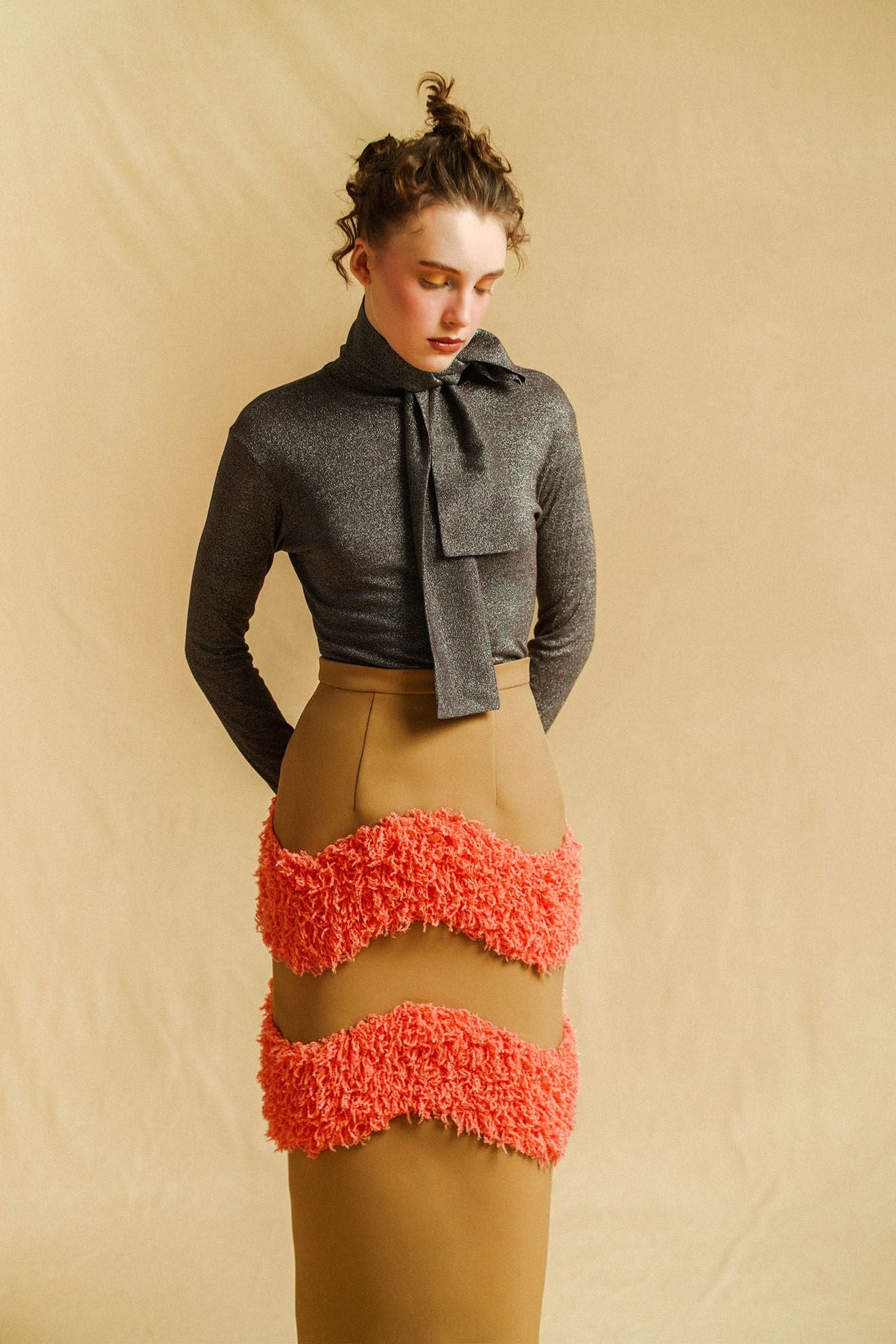 TUTU Skirt in Leather Brown/Contessa Orange