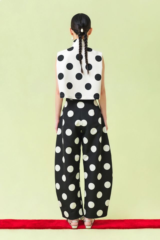 KANI Pants in White Dot on Black