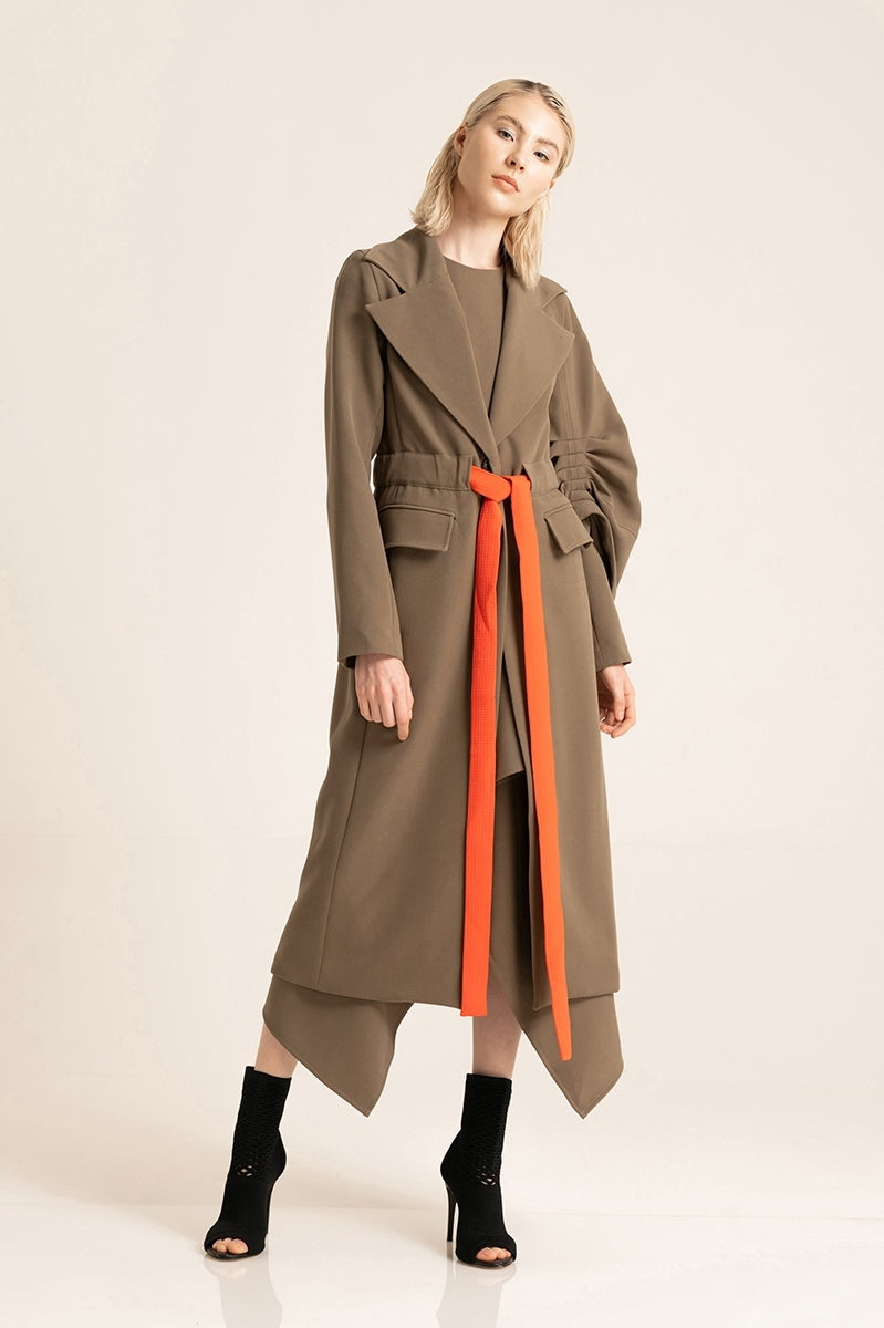 EXCAVATION Coat in Kelp Green