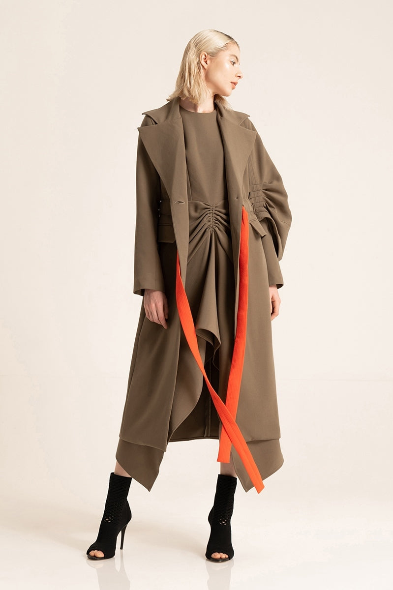 EXCAVATION Coat in Kelp Green