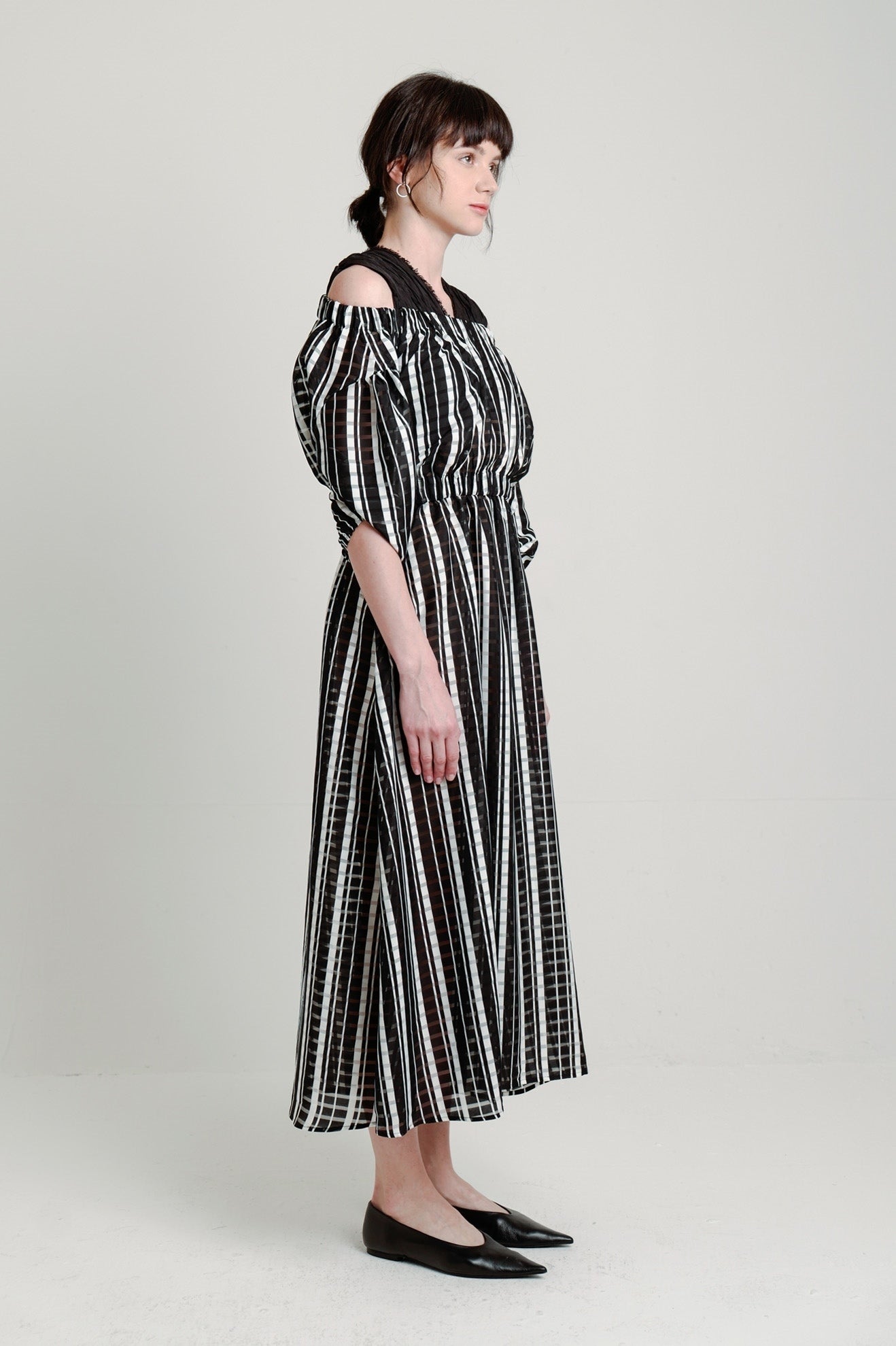 ASHIRAI Dress in Check Black